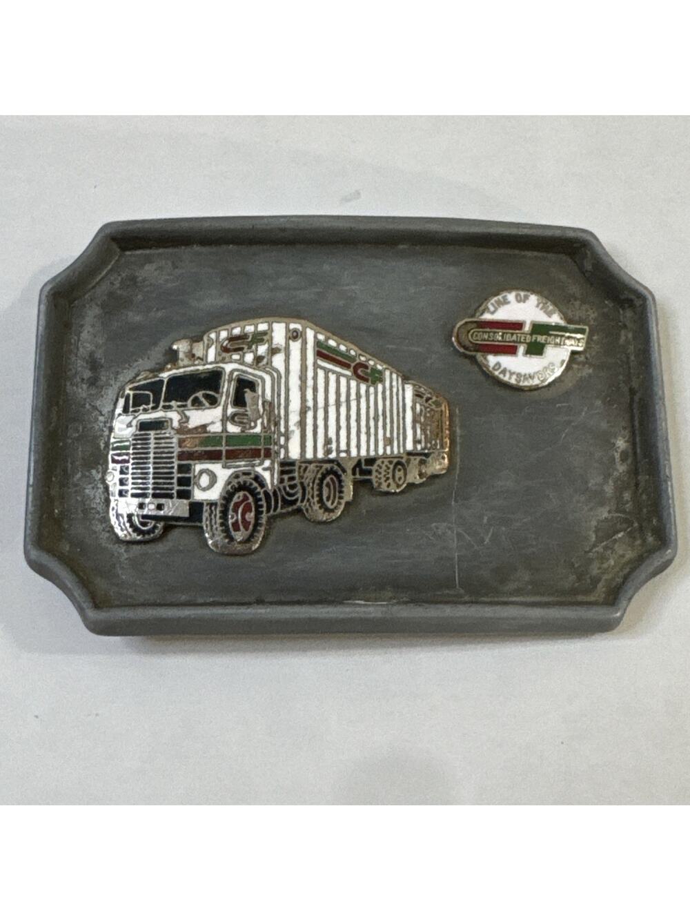 Vintage Consolidated Freightways CF Trucking Belt Buckle Truck